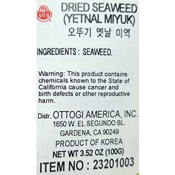 OTTOGI Dried Seaweed - Authentic Korean Wakame 100g