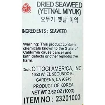OTTOGI Dried Seaweed - Authentic Korean Wakame 100g