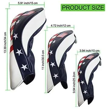 LAISUNTIM Golf Club Head Covers Set for Fits All Fairway and Driver Clubs,3Pcs Golf Club Headcovers ...