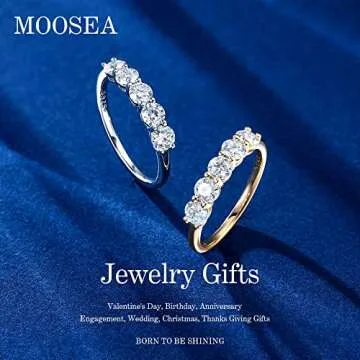 5 Stone Moissanite Anniversary Ring for Women