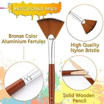 Corot 9pcs Durable Nylon Paint Brushes for Artists