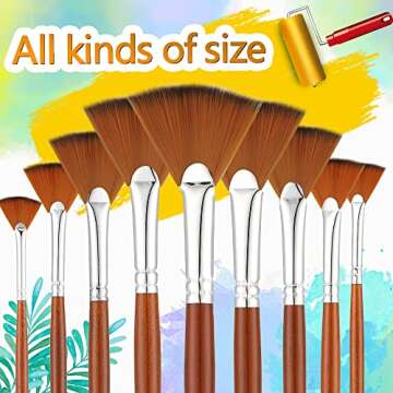 Corot 9pcs Durable Nylon Paint Brushes for Artists