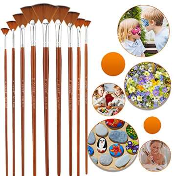 Corot 9pcs Durable Nylon Paint Brushes for Artists
