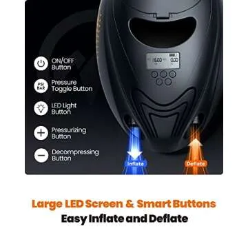 OutdoorMaster 16PSI High Pressure SUP Air Pump with Rechargeable Battery The Whale - Intelligent Dual Stage Inflation & Auto-Off Feature and Deflation Function for Inflatable Stand Up Paddle Boards