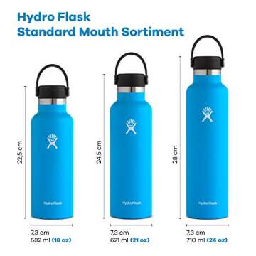 Hydro Flask 24 oz Standard Mouth Water Bottle with Flex Cap or Flex Straw