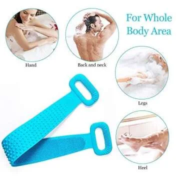 Inmorven Silicone Back Scrubber for All Ages, 35.5in Exfoliating Tool