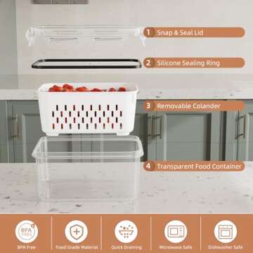 KEMETHY Fruit Storage Containers - Freshness Simplified