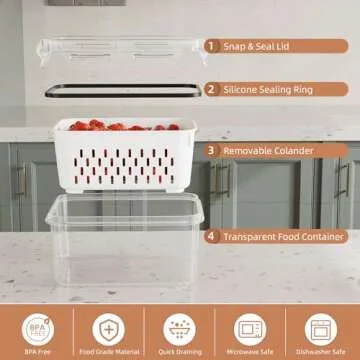 KEMETHY Fruit Storage Containers - Freshness Simplified