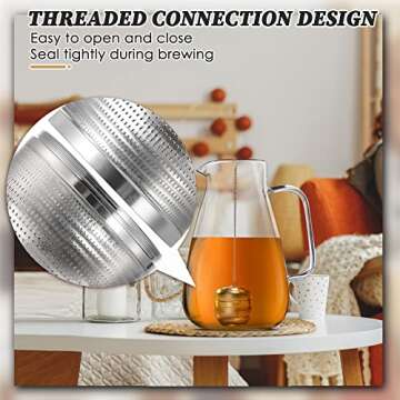 Yoassi 2 Pack Tea Infusers for Loose Tea, Extra Fine Mesh 18/8 Stainless Steel Tea Strainers, Loose Leaf Tea Steeper Tea Ball Tea Diffuser Tea Holder with Extended Chain Hook and Drip Tray