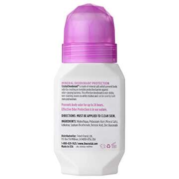 CRYSTAL Deodorant - Mineral Roll on Vegan Deodorant for Women and Men, Unscented - 2.25 fl. oz. (3 P...