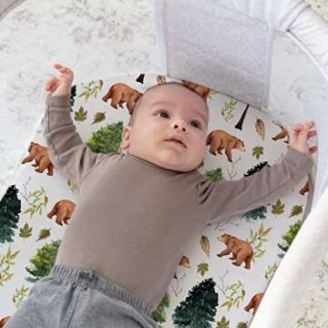 ACRABROS Snug Fitted Bassinet Sheets, Cute Designs, 2 Pack