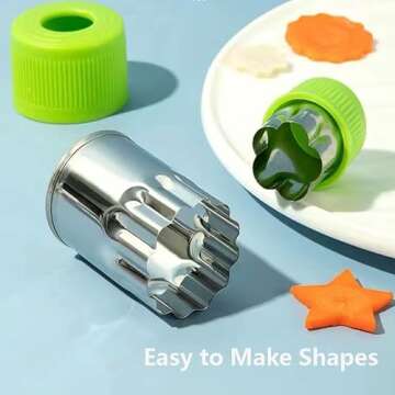 Cofe-BY DIY Veggies Cutter set 12pcs, Flower Star Animals Shapes Mini Fruit Cutters Decorating Kits ...