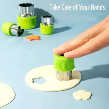 Cofe-BY DIY Veggies Cutter set 12pcs, Flower Star Animals Shapes Mini Fruit Cutters Decorating Kits for Cookies Fondant Cake Decoration Kids Food Bento Box Baking Supplies Home Essentials