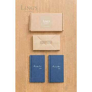 Ling's moment Hardcover Vow Books His and Hers Wedding Vow Books Wedding Keepsake Wedding Journal Bridal Shower Gifts(Navy Blue)