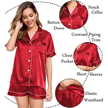 LecGee Women's Silk Satin Pajama Set for Comfort and Style