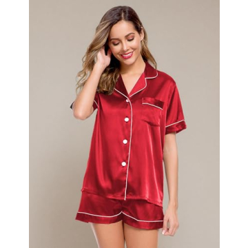 LecGee Women's Silk Satin Pajama Set for Comfort and Style