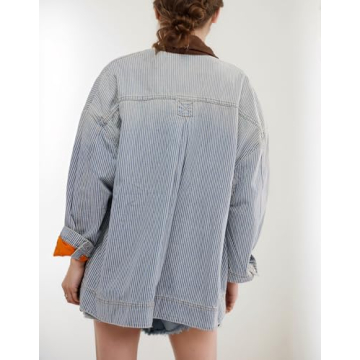 Kedera Women's Stylish Oversized Denim Jacket for Casual Wear