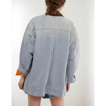 Kedera Women's Stylish Oversized Denim Jacket for Casual Wear