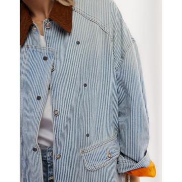 Kedera Women's Stylish Oversized Denim Jacket for Casual Wear