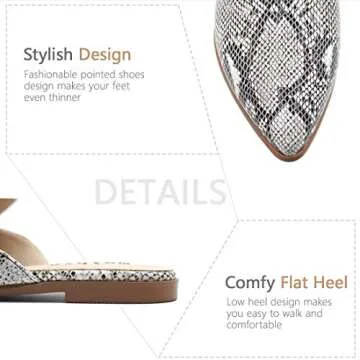 Maypie Women's Stylish Pointed Toe Slip On Mules