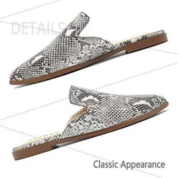 Maypie Women's Stylish Pointed Toe Slip On Mules