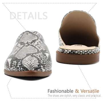 Maypie Women's Stylish Pointed Toe Slip On Mules