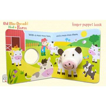 Old MacDonald Had a Farm Finger Puppet Board Book Nursery Rhyme, Ages 1-4