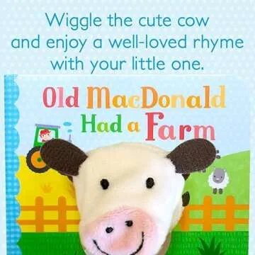 Old MacDonald Had a Farm Finger Puppet Board Book Nursery Rhyme, Ages 1-4