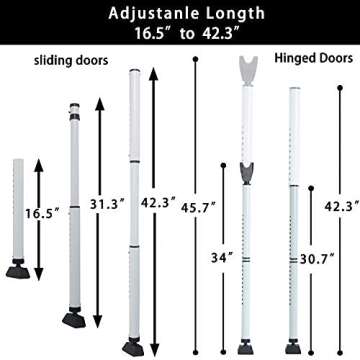 Adjustable Door Security Bar for Home Safety and Peace of Mind