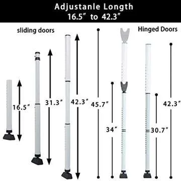 Adjustable Door Security Bar for Home Safety and Peace of Mind