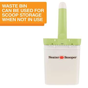 Neater Pets Neater Scooper Standard Cat Litter Scoop, 60 Refill Bags – Mess-Free Cat Litter Scooper with Bag, Spill-Proof Kitty Box Sifter, Bin Doubles as Poop Shovel Holder, For Single-Cat Households