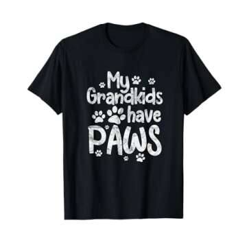 My Grandkids Have Paws Funny Dog Cat Grandma Grandmother T-Shirt