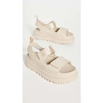 UGG Women's GOLDENGLOW Flat Sandal, SEA Salt, 8