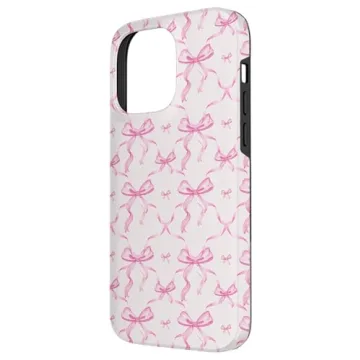 Stylish Pink Ribbons iPhone 14 Pro Max Phone Case