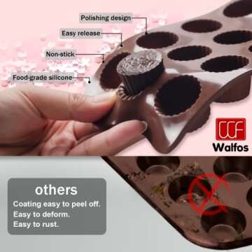 Peanut Butter Cup Mold Fat Bomb Molds, Walfos Silicone Candy Mold-Perfect for Keto Fat Bomb, Candy, ...
