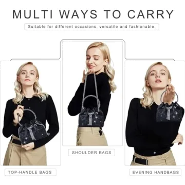 TOPALL Rhinestone Evening Bag Glamorous Silver Purse