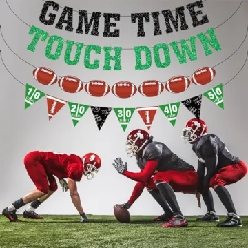 Football Game Time Pre-Strung Party Banner for All Occasions