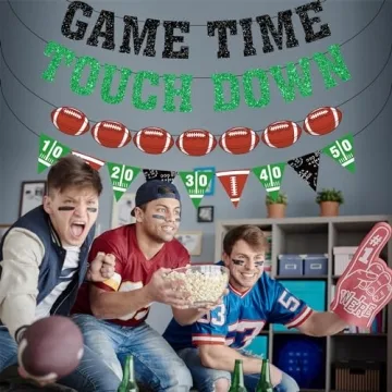 Football Game Time Pre-Strung Party Banner for All Occasions
