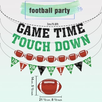 Football Game Time Pre-Strung Party Banner for All Occasions