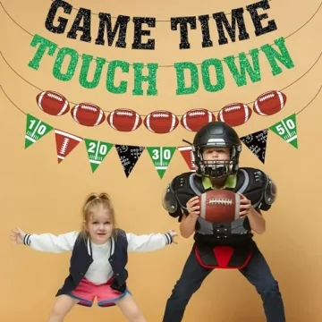 Football Game Time Pre-Strung Party Banner for All Occasions