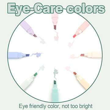 Sonuimy Aesthetic Dual Tips Cute Highlighters, Eye-Care Assorted Pastel Colors, No Bleed Bible Highlighter Dry Fast Markers, Perfect for School, College, Office, Journal & Planner (12 Colors)