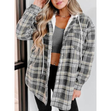Merryfun Plaid Shacket Jacket - Warm & Stylish Women's Coat