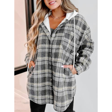 Merryfun Plaid Shacket Jacket - Warm & Stylish Women's Coat