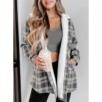 Merryfun Plaid Shacket Jacket - Warm & Stylish Women's Coat