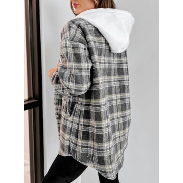 Merryfun Plaid Shacket Jacket - Warm & Stylish Women's Coat