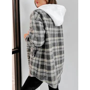 Merryfun Plaid Shacket Jacket - Warm & Stylish Women's Coat