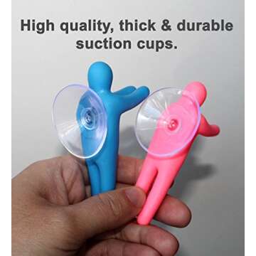 Lucore Colorful People Toothbrush Holder And Utility Suction Hook, Set of 4 Pc