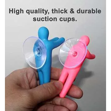 Lucore Colorful People Toothbrush Holder And Utility Suction Hook, Set of 4 Pc