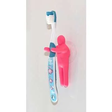Lucore Colorful People Toothbrush Holder And Utility Suction Hook, Set of 4 Pc