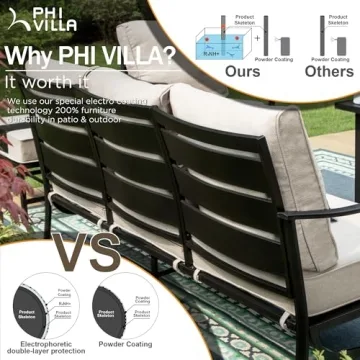 Elegant PHI VILLA 7 Piece Patio Set for Outdoor Comfort